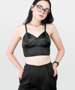 Odziez SKYDANCE | Bralet Z Satyny Obsidian