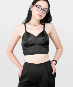 Odziez SKYDANCE | Bralet Z Satyny Obsidian