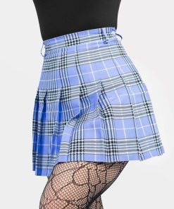 Odziez SKYDANCE Spodnice Mini | Tennis Skirt W Fioletowa Krate Ze Szlufkami