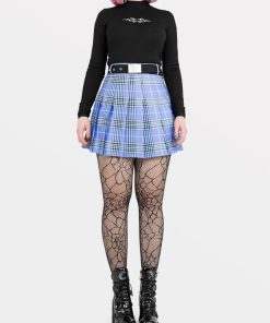 Odziez SKYDANCE Spodnice Mini | Tennis Skirt W Fioletowa Krate Ze Szlufkami