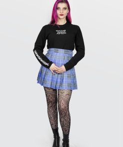 Odziez SKYDANCE Spodnice Mini | Tennis Skirt W Fioletowa Krate Ze Szlufkami