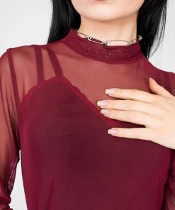 Odziez SKYDANCE | Bordowy Mesh Top