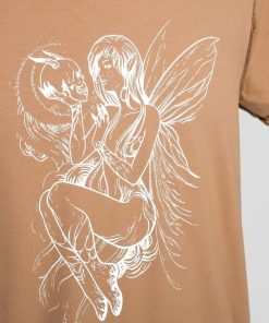 Odziez SKYDANCE | Karmelowy T-Shirt Z Wrozka Deathly Fairy