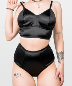 Odziez SKYDANCE | Bralet Z Satyny Obsidian