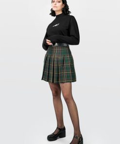 Odziez SKYDANCE Spodnice Dla Wysokich | Tall Tennis Skirt W Zielona Krate Ze Szlufkami