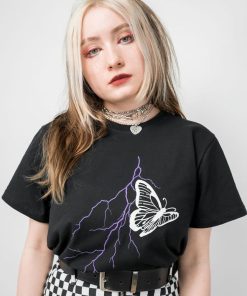 Odziez SKYDANCE | Czarny T-Shirt Lightning Butterfly