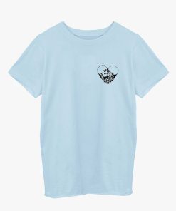 Odziez SKYDANCE | Blekitny T-Shirt Z Haftem Fake Romance