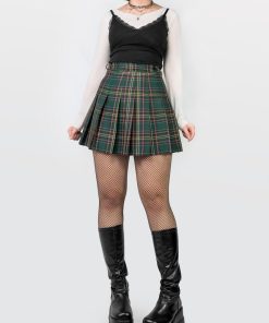 Odziez SKYDANCE Spodnice Mini | Tennis Skirt W Zielona Krate Ze Szlufkami