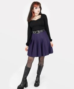 Odziez SKYDANCE Spodnice Mini | Tall Fioletowa Tennis Skirt Ze Szlufkami