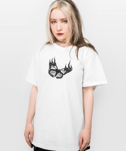 Odziez SKYDANCE | Bialy T-Shirt Butterfly On Fire