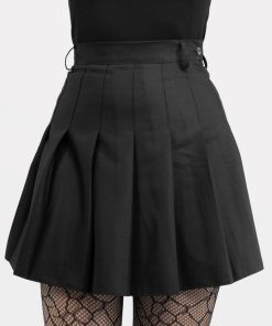 Odziez SKYDANCE Spodnice Mini | Czarna Tennis Skirt Ze Szlufkami