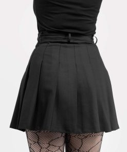 Odziez SKYDANCE Spodnice Mini | Czarna Tennis Skirt Ze Szlufkami